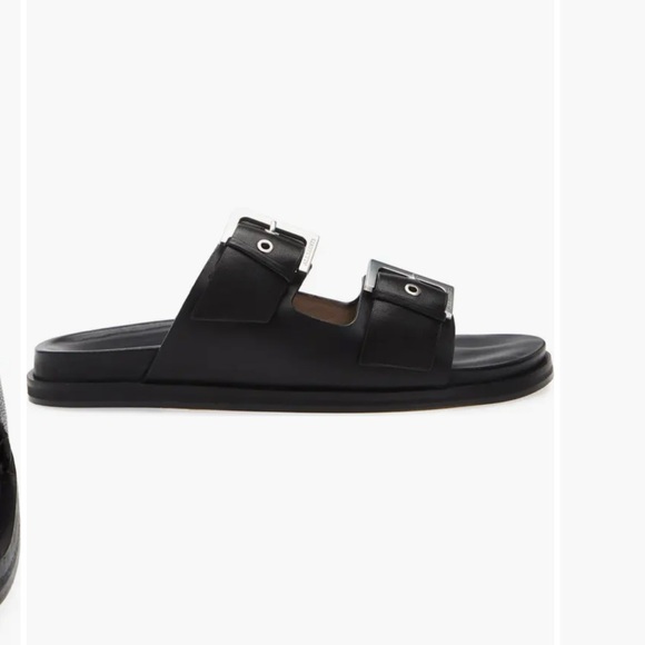 All Saints Black Sandals with Silver Buckles - Picture 9 of 10